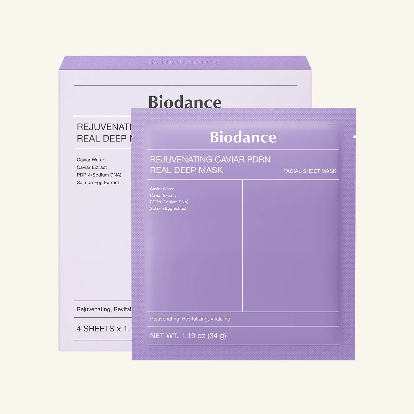 Biodance Rejuvenating Caviar PDRN Real Deep Mask (4 Pieces)