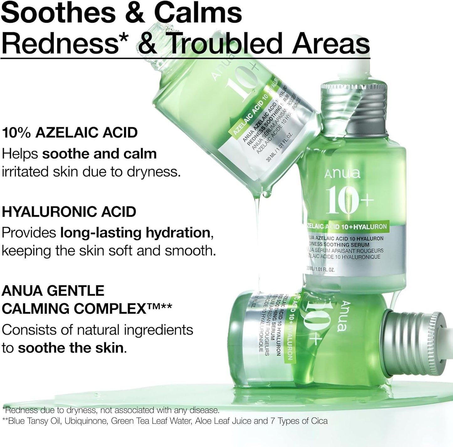 ANUA Azelaic Acid 10% + Hyaluron Redness Soothing Serum